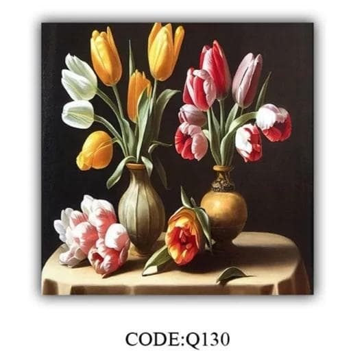 فرش چاپی مخمل مربع طرح گلدان کد Q130 (پس کرایه)