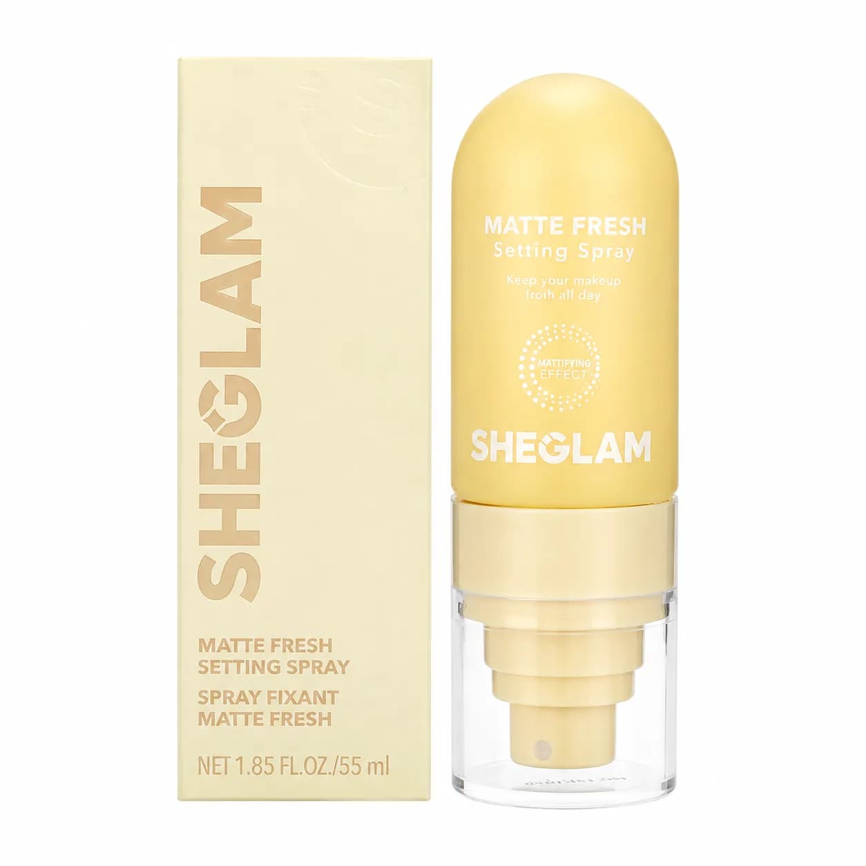 اسپری فیکس آرایش زرد شیگلم مدل Matte Fresh حجم ۵۵ میلی لیتر