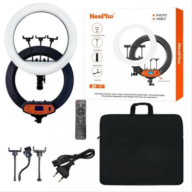 رینگ لایت 18 اینج neepho مدل np-18 نمایشگر دیجیتال دار به همراه سه پایه — تصویر ۴