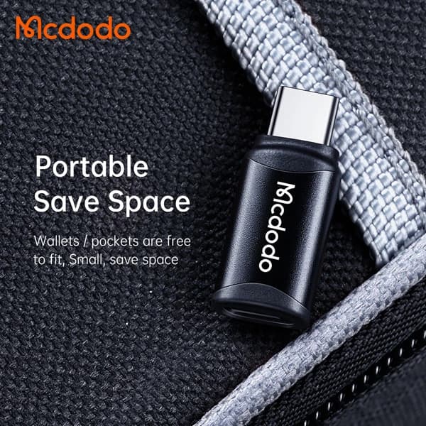 تبدیل میکرو یو اس بی به Type C مک دودو Mcdodo Type-C to microUSB OT-9970 توان 3 آمپر — تصویر ۳