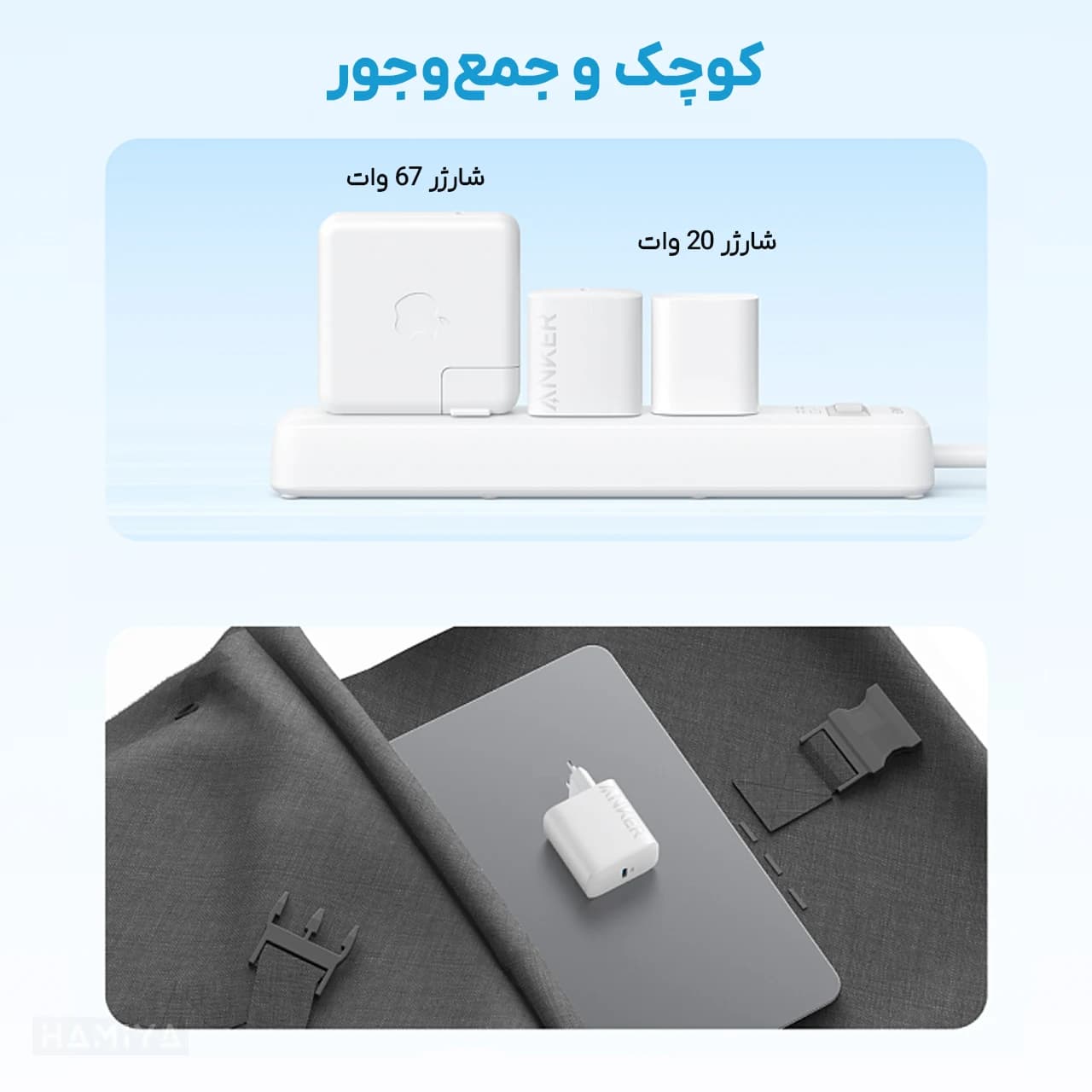 شارژر دیواری انکر مدل B2347 با توان خروجی 20 وات و کابل تایپ سی به تایپ سی با طول 1.5 متر — تصویر ۶