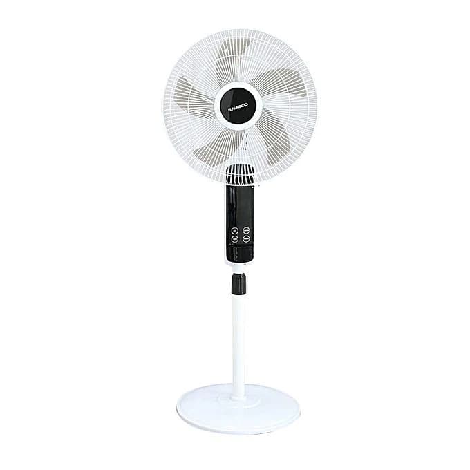 NASCO Ventilateur à Pied – FS40-88R-BOIS – 16 » – 55W – 3 Vitesses – 5 Hélices Avec Télécommande