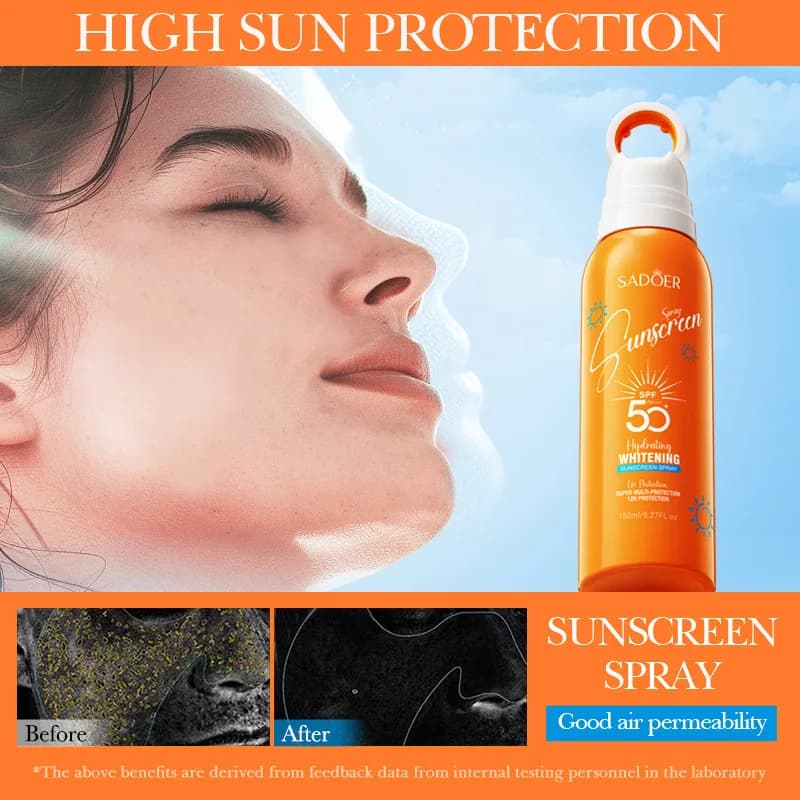 اسپری ضد آفتاب و سفید کننده سادور مدل SPF50 حجم 150 میلی لیتر — تصویر ۴