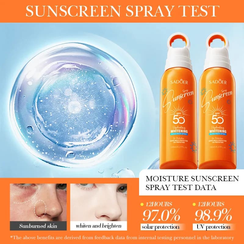 اسپری ضد آفتاب و سفید کننده سادور مدل SPF50 حجم 150 میلی لیتر — تصویر ۵