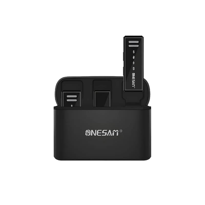 میکروفون یقه‌ای بی‌سیم دو مخاطبه اونسام مدل OS-J10 با دو پورت type c و lightning