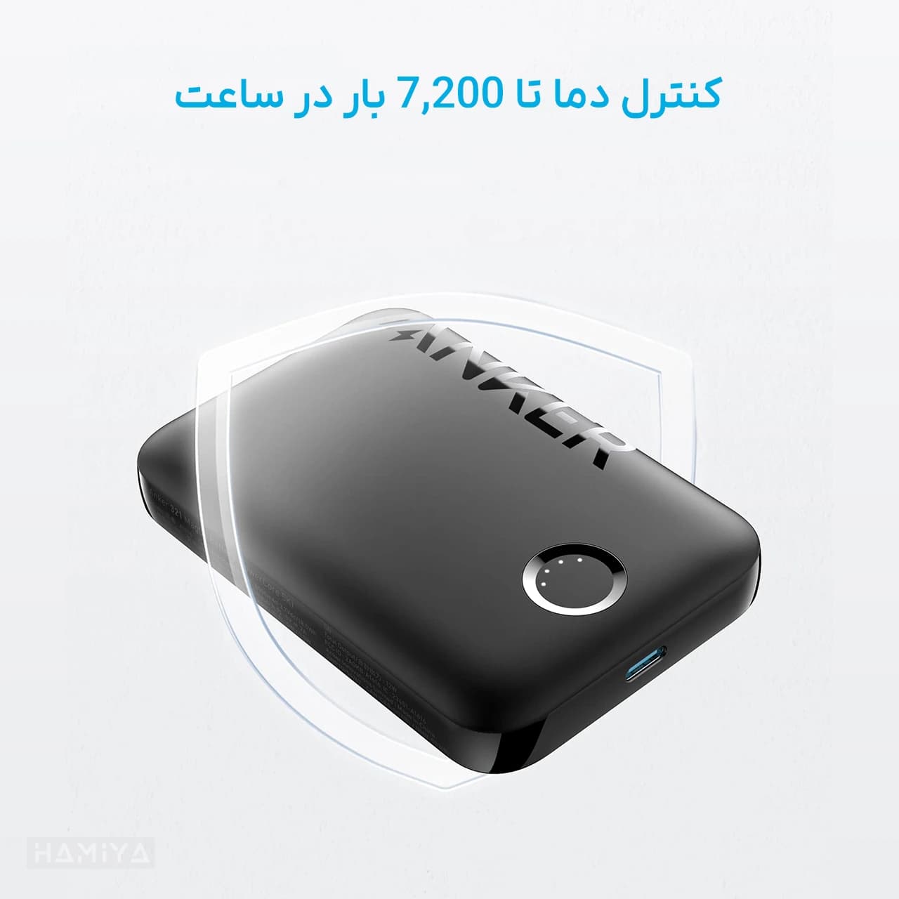 پاوربانک بی‌سیم انکر مدل A1616 با ظرفیت 5000 میلی آمپر ساعت و توان 12 وات — تصویر ۴