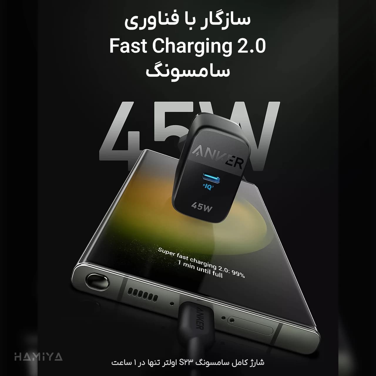شارژر دیواری انکر مدل A2643 با توان خروجی 45 وات — تصویر ۴