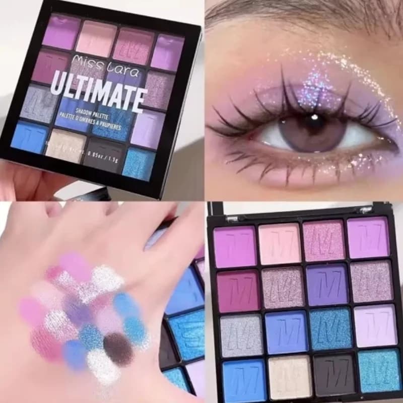 پالت سایه چشم میس لارا Miss Lara در 16 رنگ بنفش و شاین — تصویر ۶
