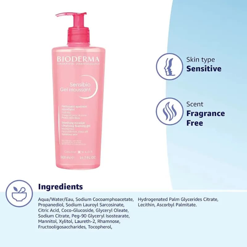 ژل شستشوی صورت بایودرما مدل Sensibio Gel Moussant مناسب پوست حساس حجم 200 میلی لیتر — تصویر ۷