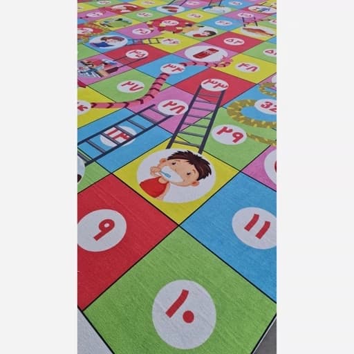فرشینه ورزشی مهد کودک هازان ترک طرح بازی مار پله آموزشی کد u074 (پس کرایه) — تصویر ۴