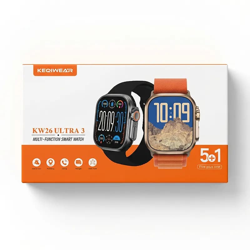 ساعت هوشمند مدل kw26 ultra3 با سه بند اضافه — تصویر ۲