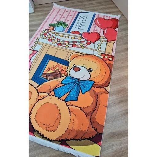فرش چاپی مخمل کودک طرح خرس (پس کرایه)