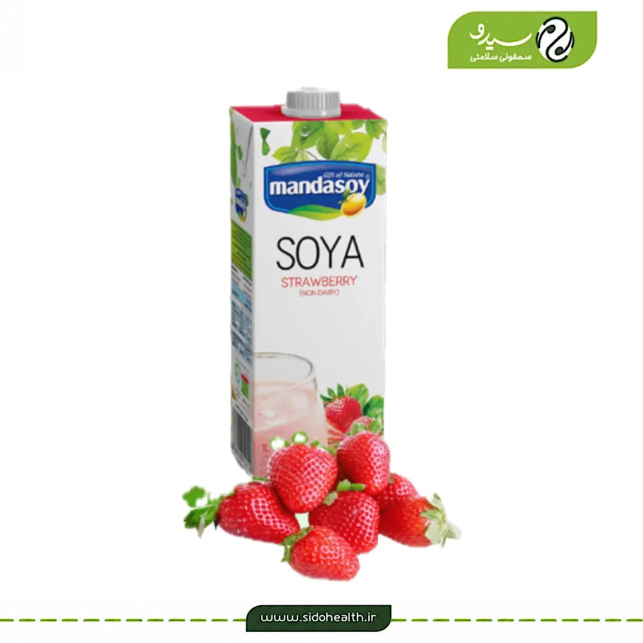 شیر سویا توت فرنگی مانداسوی