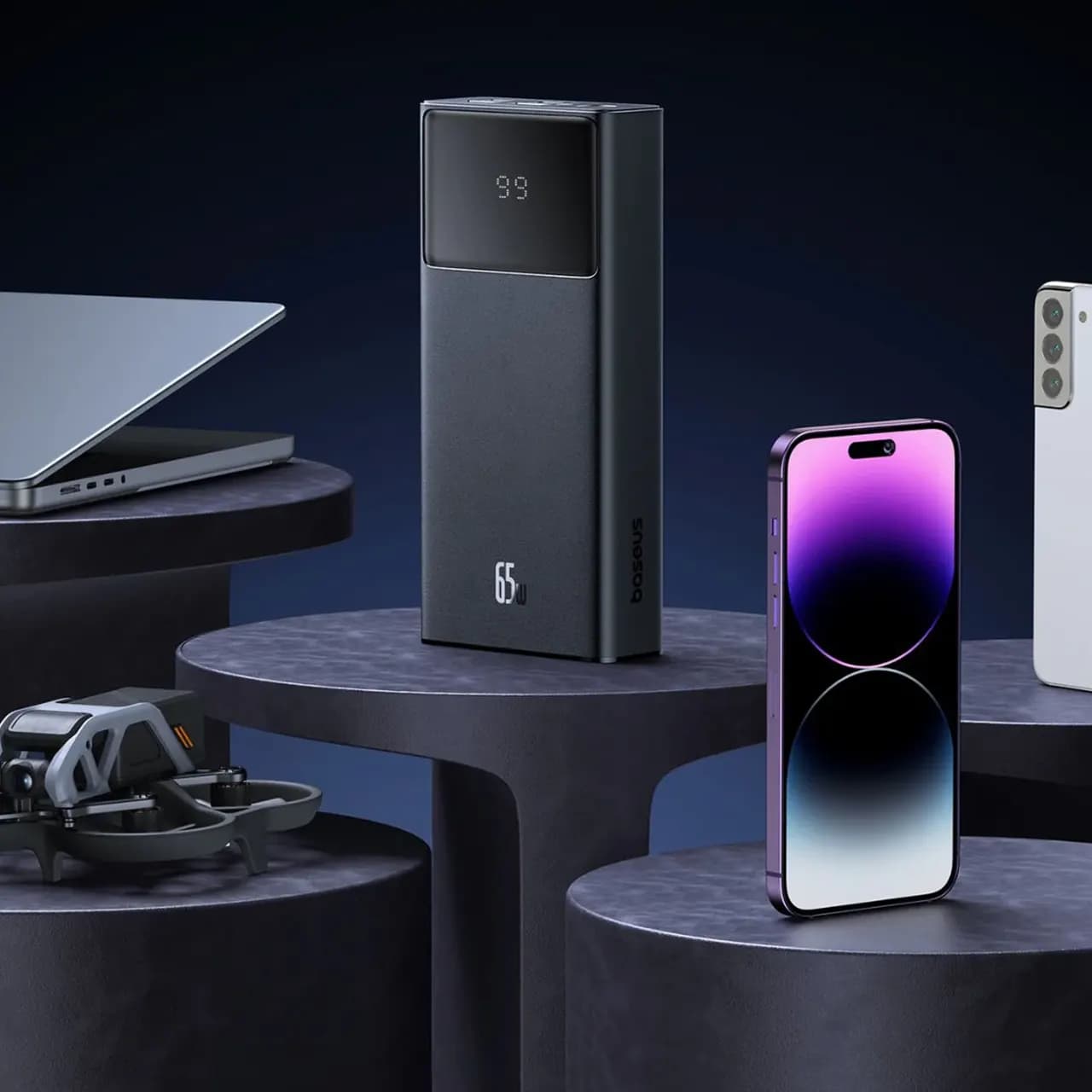 پاوربانک بیسوس مدل PPXJ2065 با ظرفیت 20000 میلی آمپر ساعت و توان 65 وات — تصویر ۶