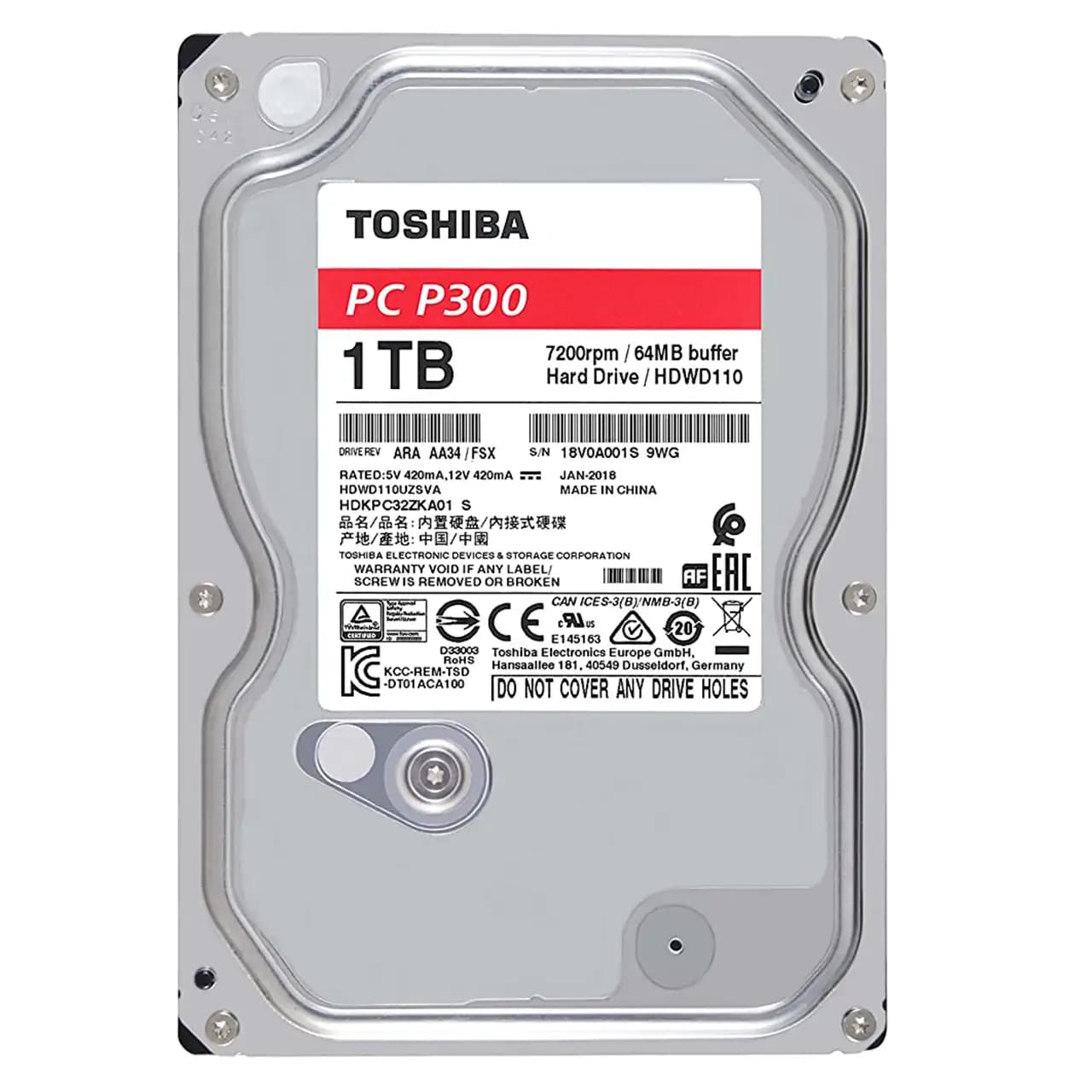 هارد دیسک اینترنال توشیبا مدل PC P300 ظرفیت 1 ترابایت — تصویر ۲