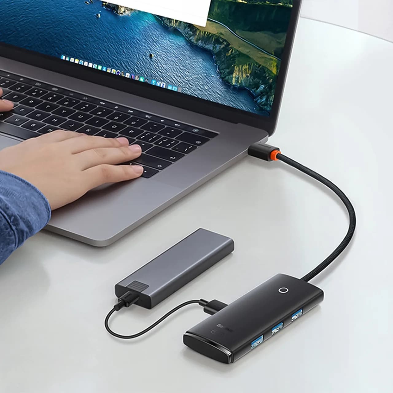 هاب 4 پورت USB 3.0 بیسوس مدل WKQX030001 — تصویر ۵