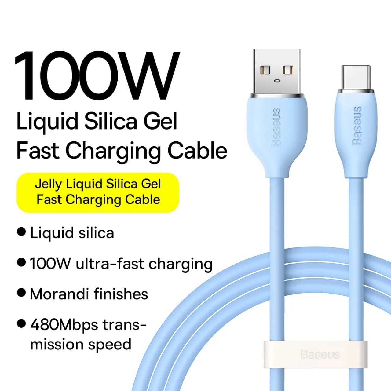 کابل تبدیل USB به Type-C بیسوس مدل CAGD010 طول 2 متر — تصویر ۲