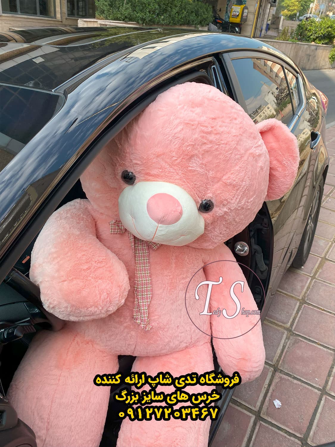 خرس بزرگ صورتی 170 سانتی گلبه ایی — تصویر ۴