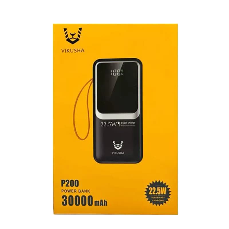 پاوربانک مدل P200 با ظرفیت 30000mAh از برند VIKUSHA