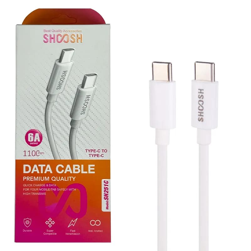 کابل شارژ تایپ سی به تایپ سی مدل SH251C برند SHOOSH