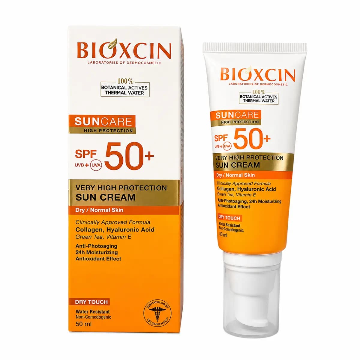 کرم ضد آفتاب بی‌رنگ بیوکسین SPF50 پوست نرمال و خشک | 50 میل