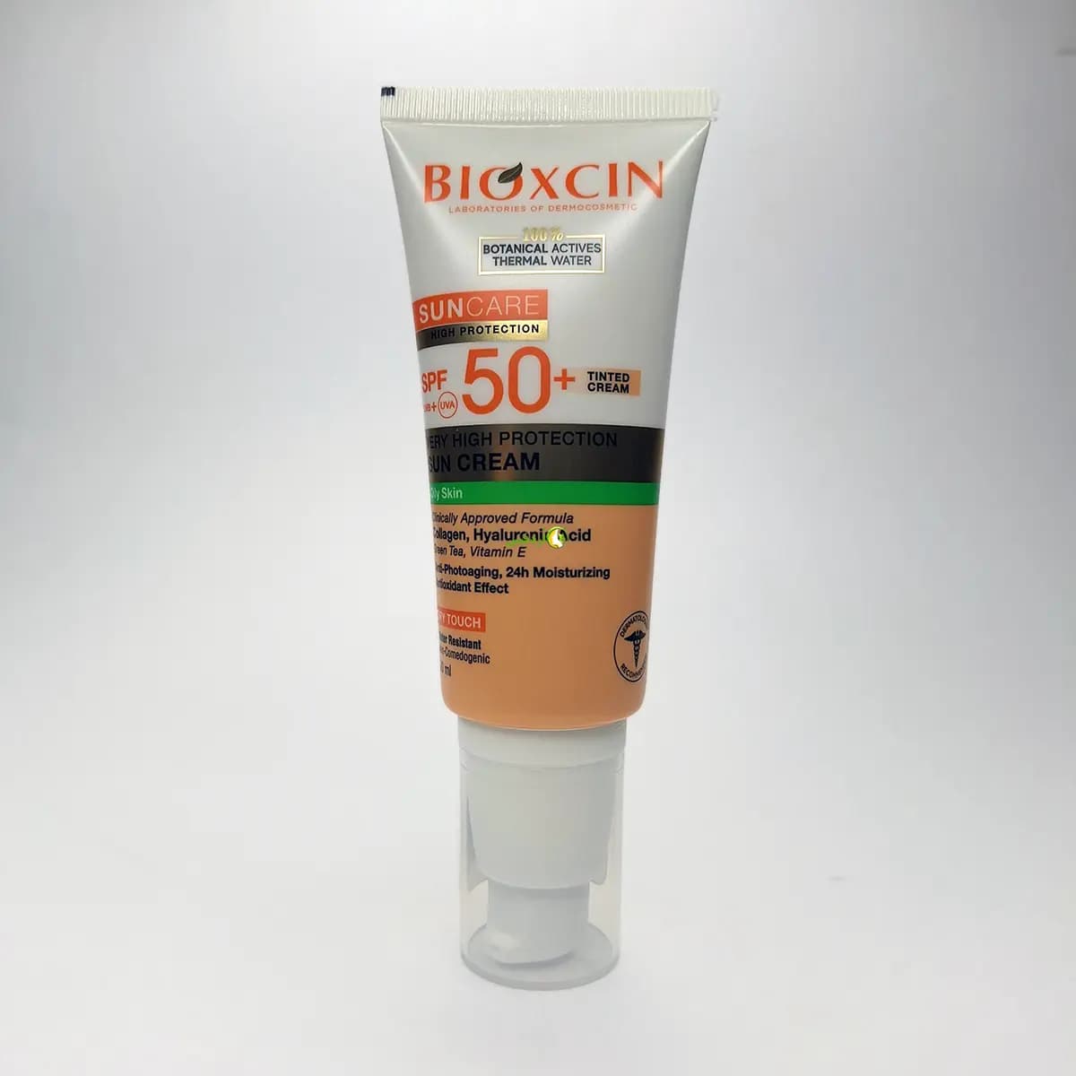 کرم ضد آفتاب رنگی بیوکسین SPF50+ پوست چرب | مات‌کننده و ضد لک — تصویر ۲