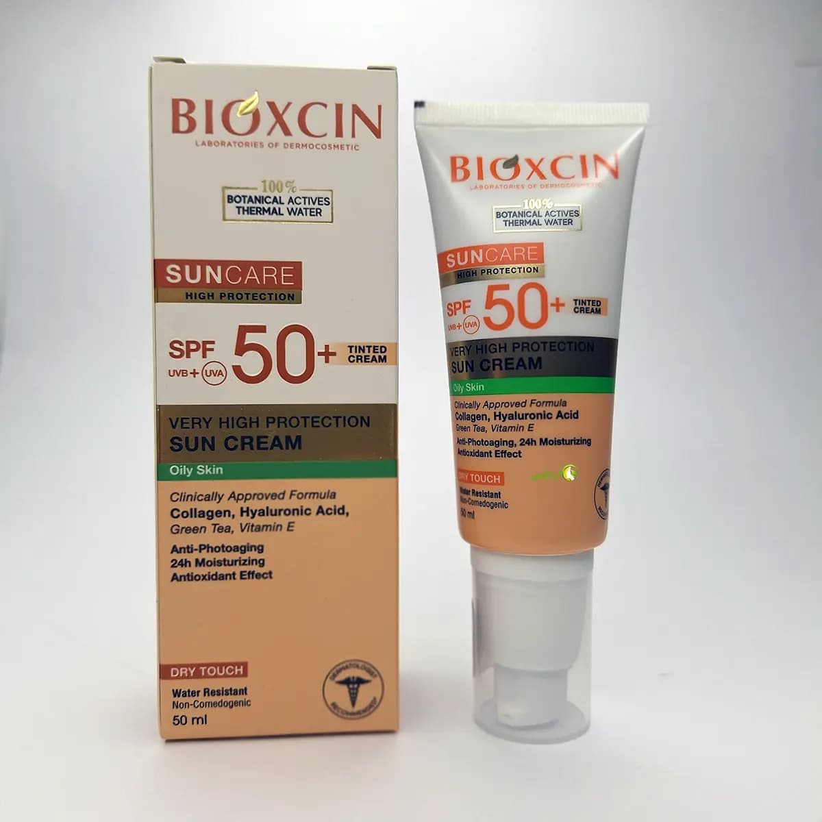 کرم ضد آفتاب رنگی بیوکسین SPF50+ پوست چرب | مات‌کننده و ضد لک — تصویر ۴