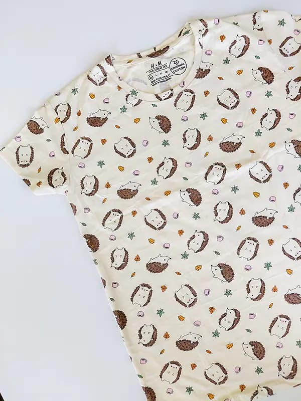 تیشرت شلوارک H&M طرح جوجه تیغی کد 3001 — تصویر ۲