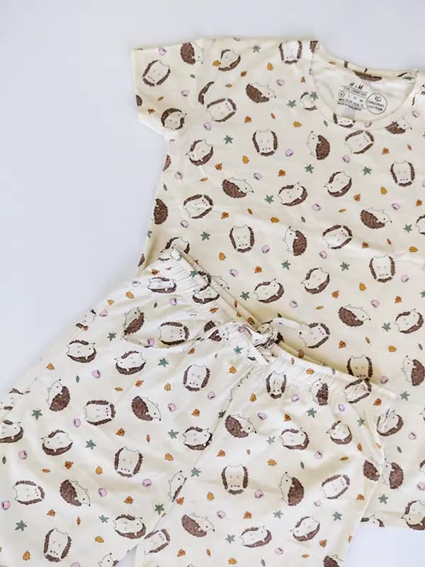 تیشرت شلوارک H&M طرح جوجه تیغی کد 3001 — تصویر ۳