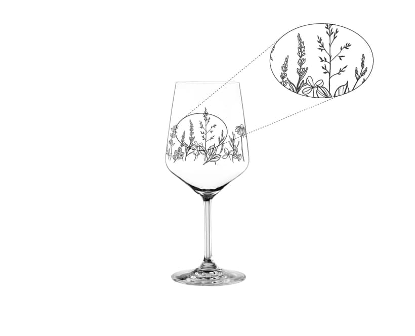 گیلاس ناخمن مدل NACHTMANN Tattoo Wine Glass/Black بسته دو عددی — تصویر ۵