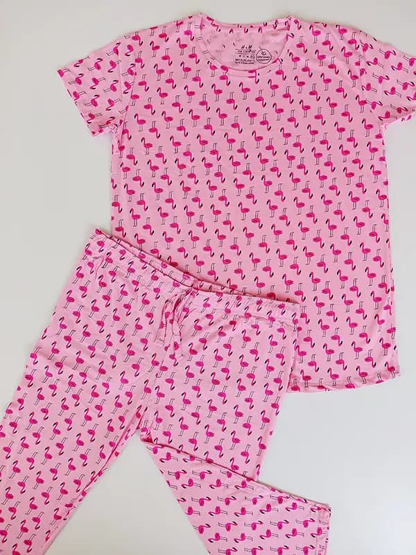 تیشرت شلوارک H&M طرح فلامینگو کد 3006