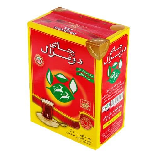 چای سیاه شکسته ساده دو غزال چای با عطر طبیعی 250گرمی