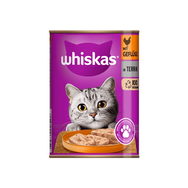 کنسرو گربه بالغ ویسکاس طعم مرغ Whiskas