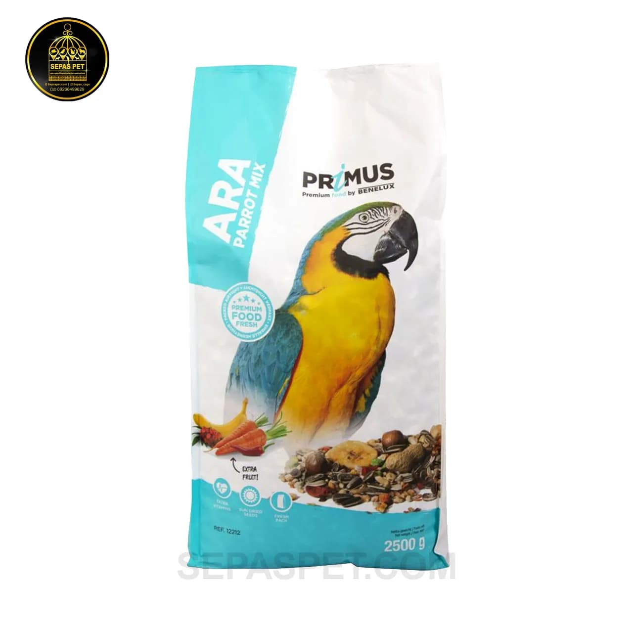 غذای مخلوط پریموس بنلوکس مخصوص طوطی های آرا و ماکائو Primus Ara Parrot