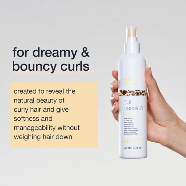 اسپری دو فاز مو میلک شیک مدل Curl Passion مناسب موهای فر و مجعد حجم 300 میل — تصویر ۳
