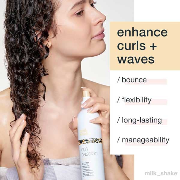 اسپری دو فاز مو میلک شیک مدل Curl Passion مناسب موهای فر و مجعد حجم 300 میل — تصویر ۶