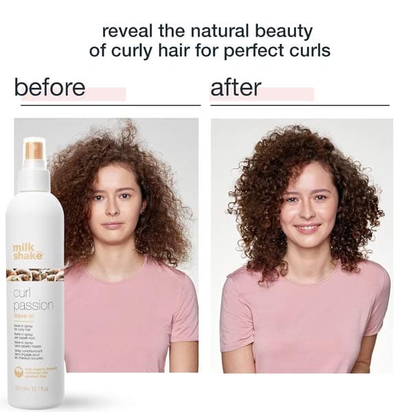 اسپری دو فاز مو میلک شیک مدل Curl Passion مناسب موهای فر و مجعد حجم 300 میل — تصویر ۵