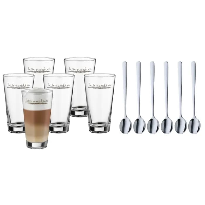لیوان 12 پارچه دبلیو ام اف مدل WMF Latte Macchiato with spoons