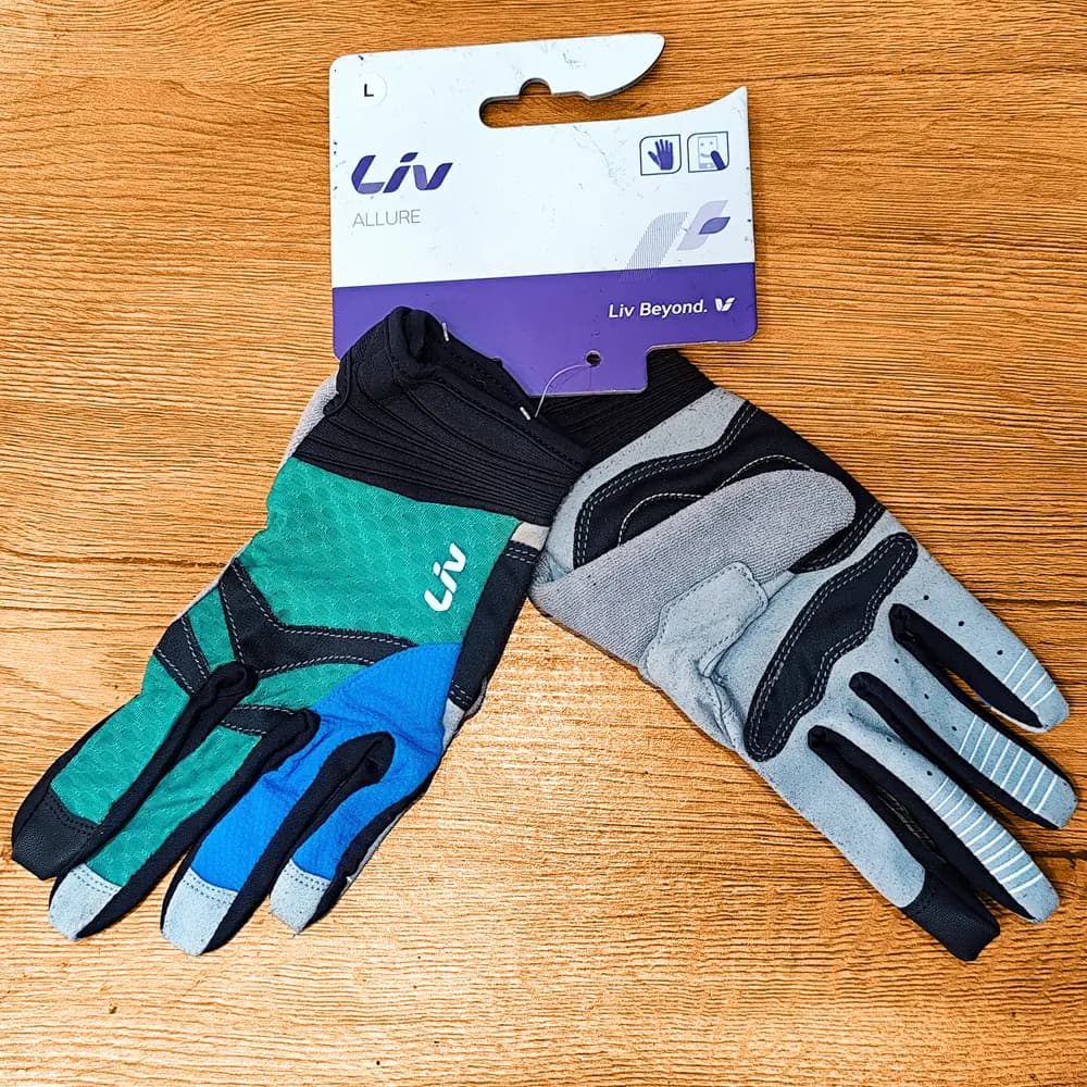 دستکش دوچرخه سواری LIV ALLURE Cycling Gloves سایز L مشکی سبز آبی