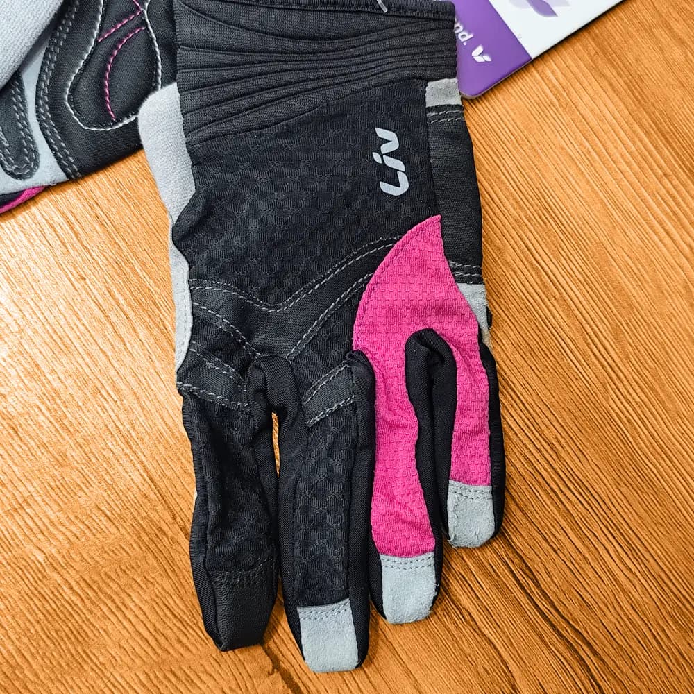 دستکش دوچرخه سواری LIV ALLURE Cycling Gloves سایز L مشکی صورتی — تصویر ۲