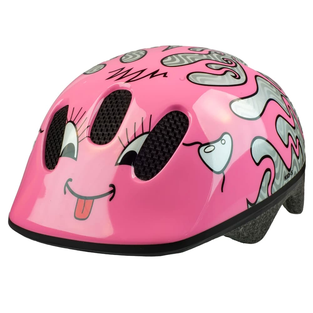 کلاه ایمنی دوچرخه بچگانه ام‌ویو صورتی طرح خندان | محافظتی شاد و استاندارد M-WAVE PINK 731006