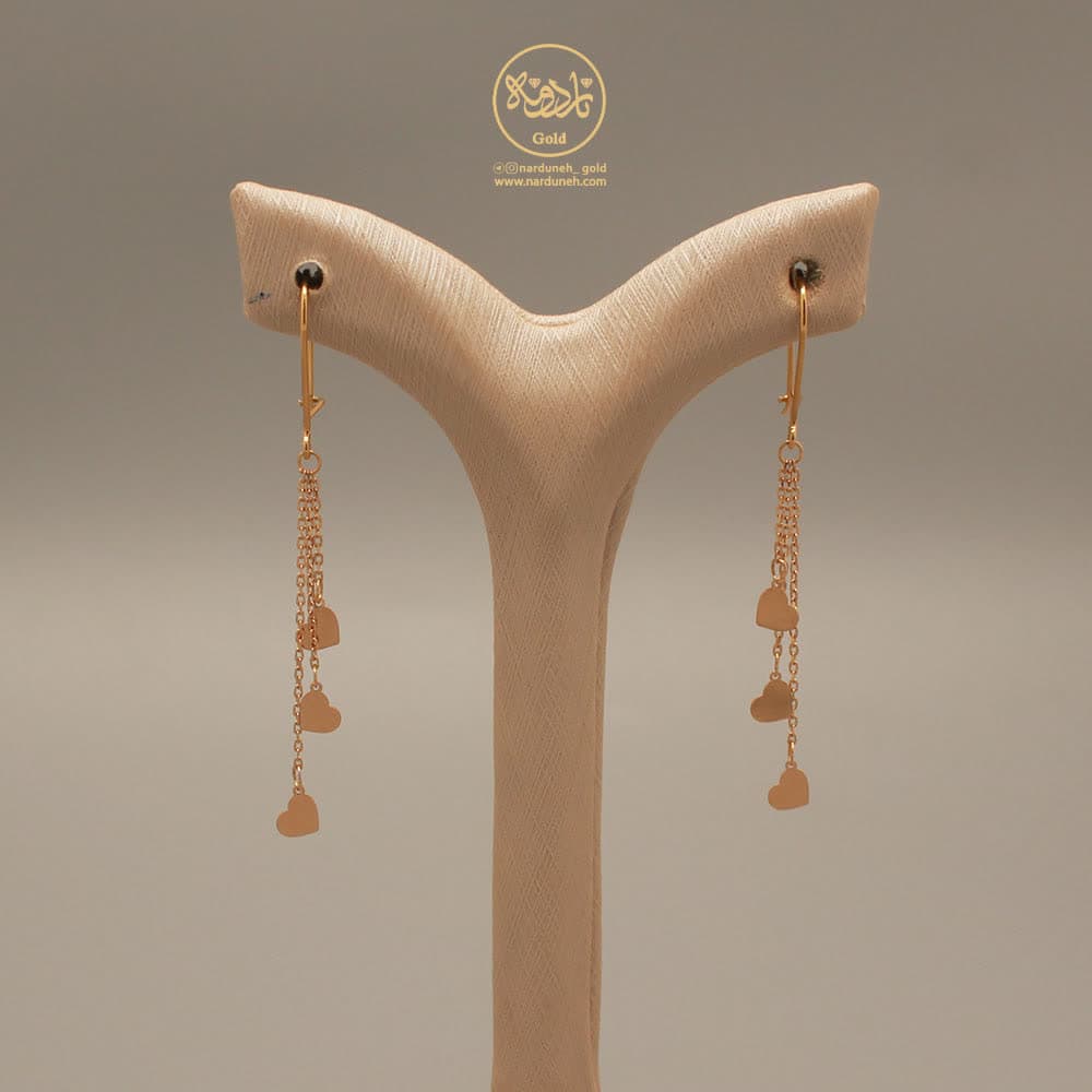 گوشواره آویز قلب ظریف
