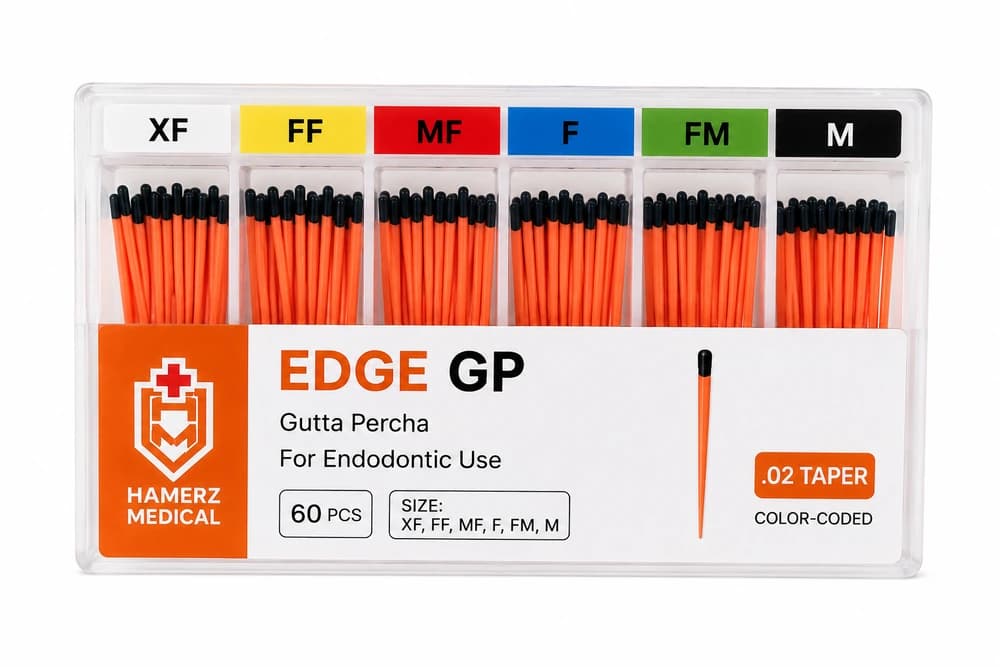 گوتاپرکا EDGE GP سایزهای XF، FF، MF، F، FM، M – بسته 60 عددی