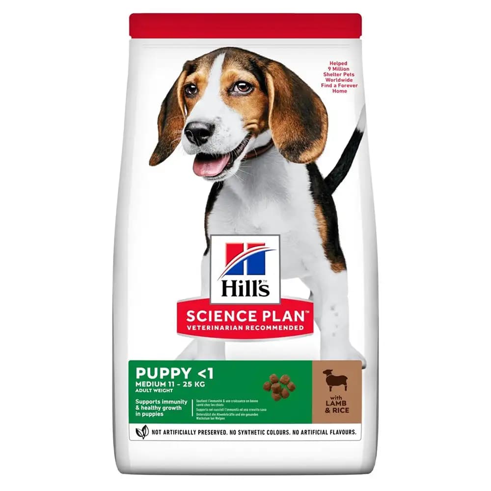 غذای خشک سگ هيلز Medium Puppy طعم بره و برنج وزن 14 کيلوگرم