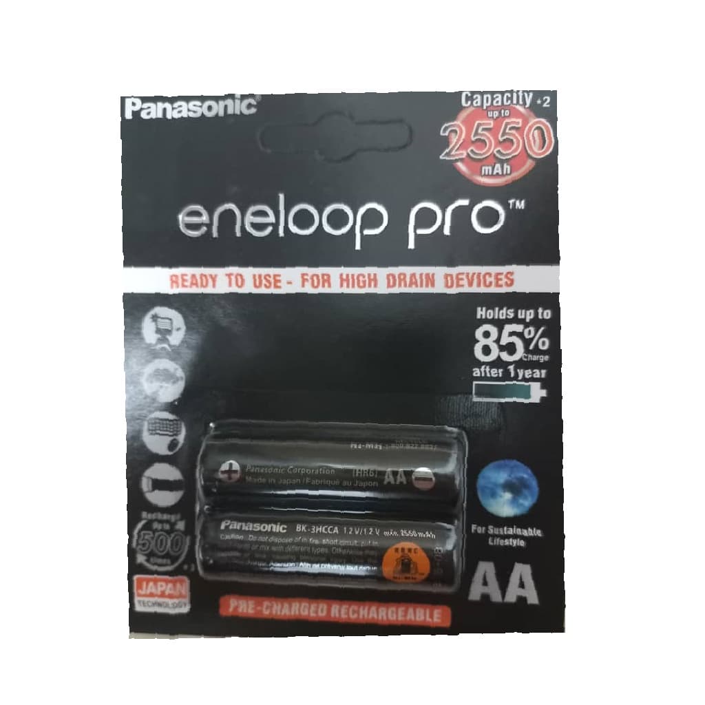 باتری قلمی قابل شارژ پاناسونیک مدل eneloop pro Ni-MH بسته دو عددی