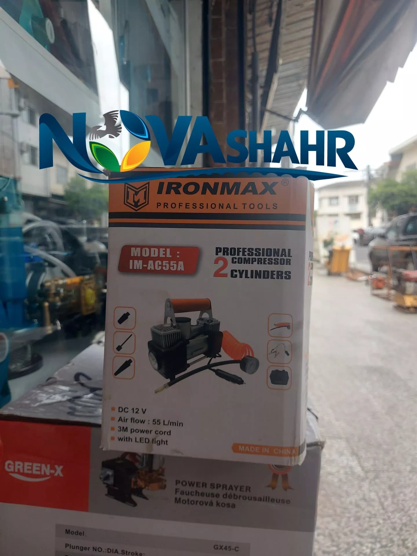 کمپرسور باد فندکی دو سیلندر آیرون مکس IRONMAX مدل IM-AC55A