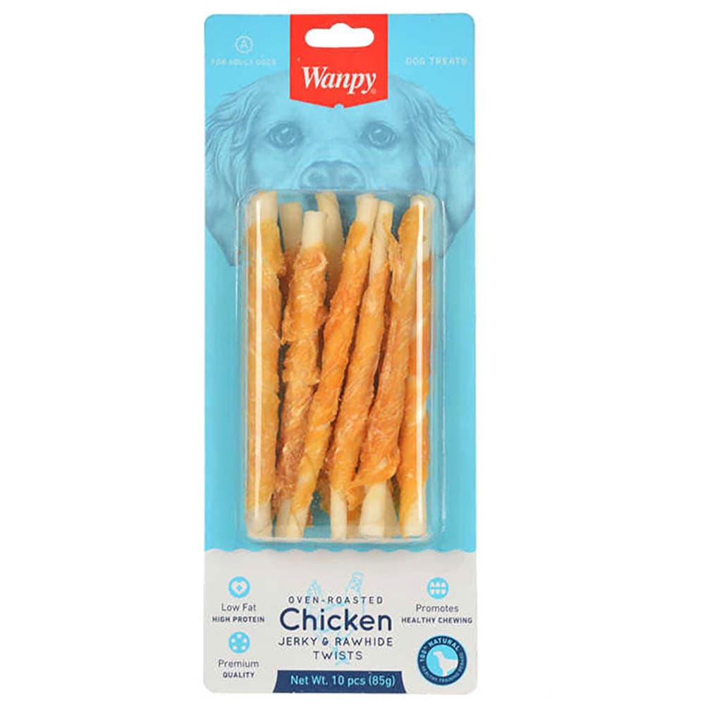 تشویقی سگ ونپی مدل Chicken and Rawhide Twists طعم مرغ ۸۵ گرم