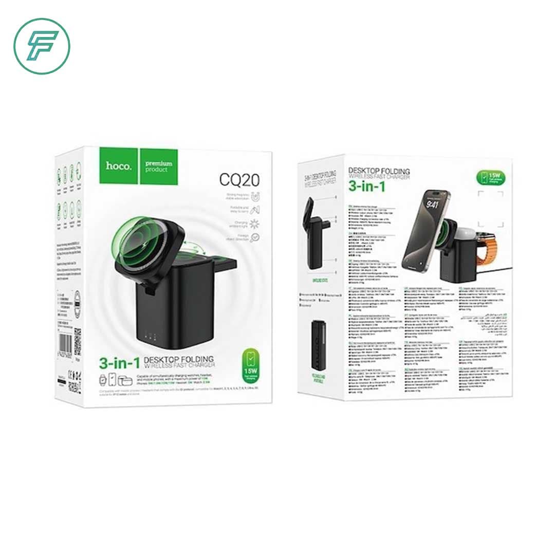 شارژر بیسیم هوکو 3 در 1 مدل CQ20 Clever — تصویر ۵