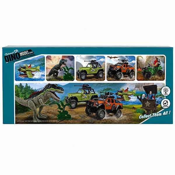 ست اسباب بازی دایناسور ماشین آفرودی رنگ سبز 7753 Dino Model — تصویر ۴