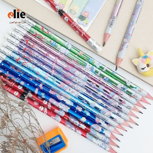 مداد فانتزی کرومی سه گوش پاکندار MQ بسته 6 عددی
